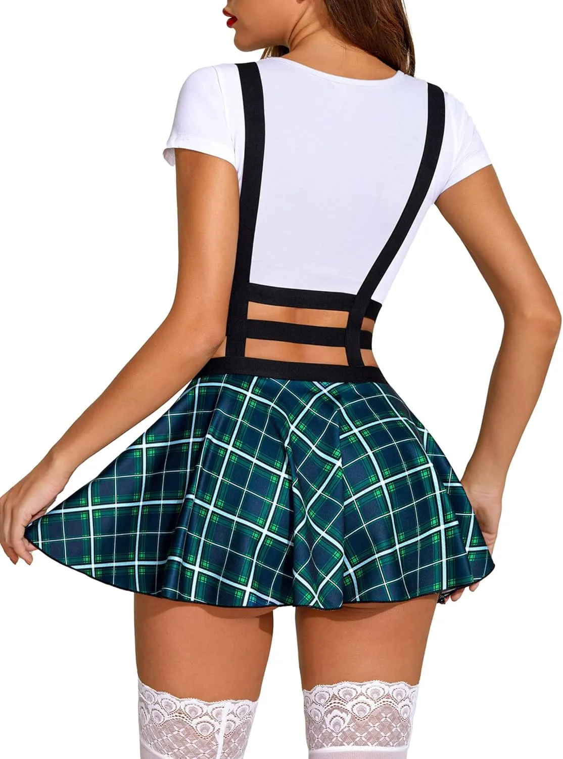 Avidlove Women Sexy Skirts Suspender Skirt - A-Line Mini Pleated Short Braces Skirt
