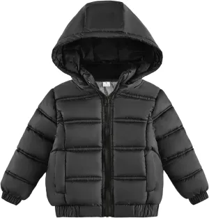Boys Girls Winter Puffer down Jacket Warm Padded Thicken Coats Full Zip Hooded Parka Jackets Outerwear Clothes