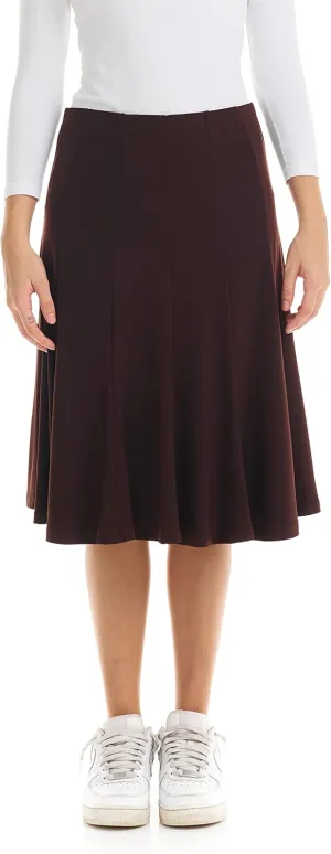 ESTEEZ Stretchy A-Line Skirt for Women - Knee Length/Midi