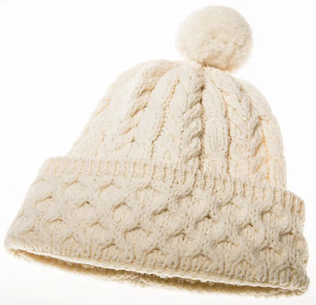 Men's Merino Wool Bobble Hat by Aran Mills - 4 Colours