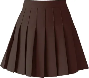 Women's High Waist A-Line Pleated Mini Skirt Short Tennis Skirt